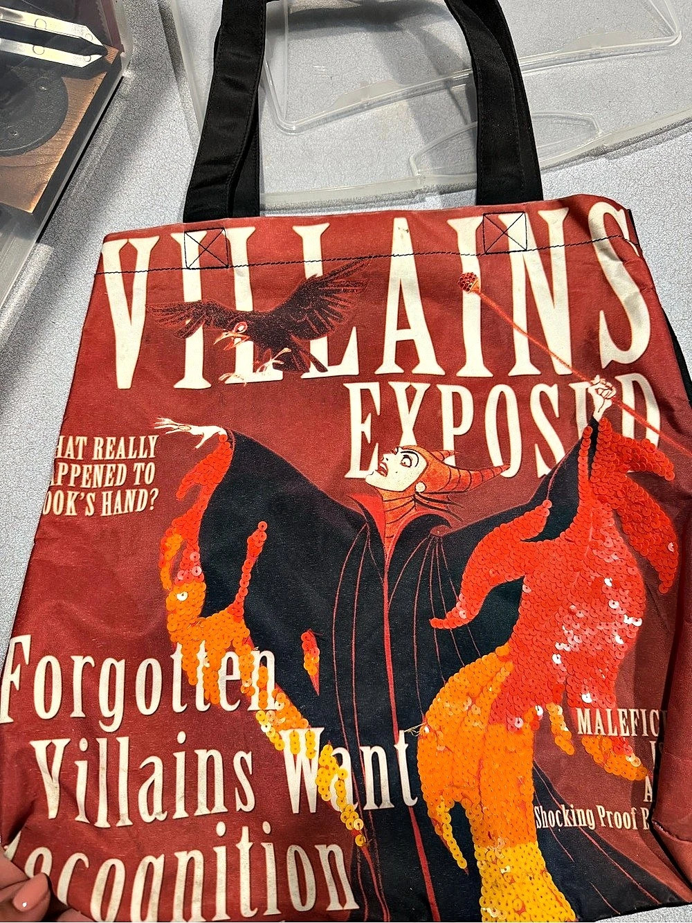 Disney Villains Exposed Maleficent Tote Bag Black & Red